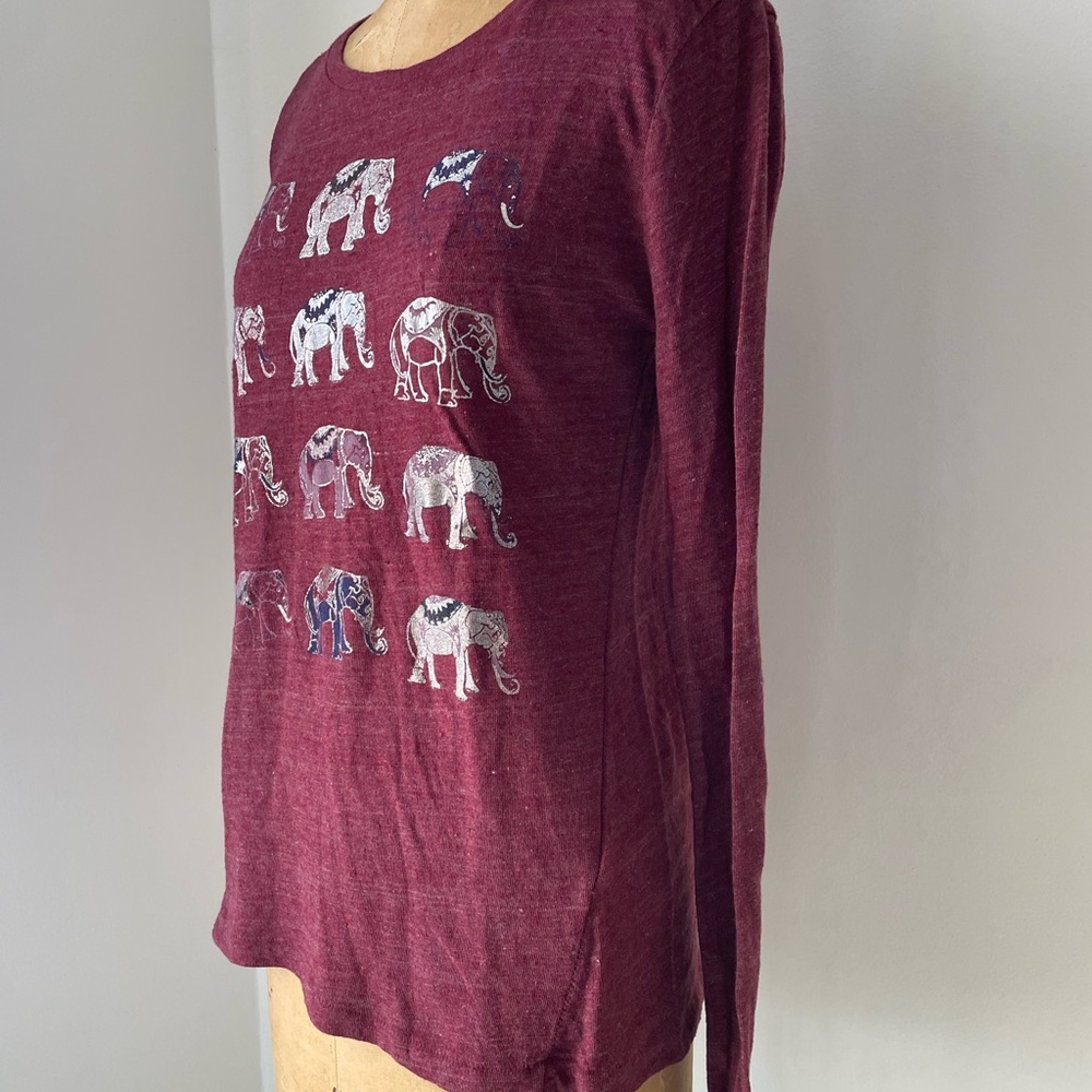 BNWT Lucky Brand Lucky Lotus tee elephants yoga S - Picture 3 of 8